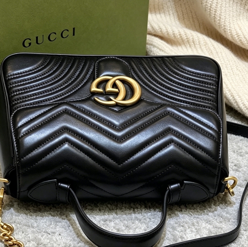 Gucci GG Marmont Medium Matelassé Top Handle Bag - Picture 3 of 7